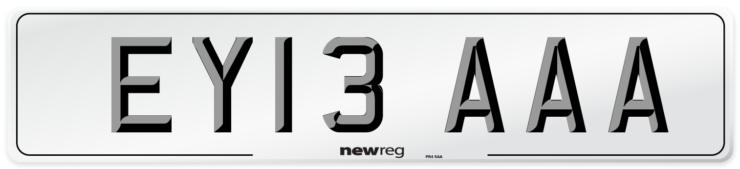 EY13 AAA Number Plate from New Reg